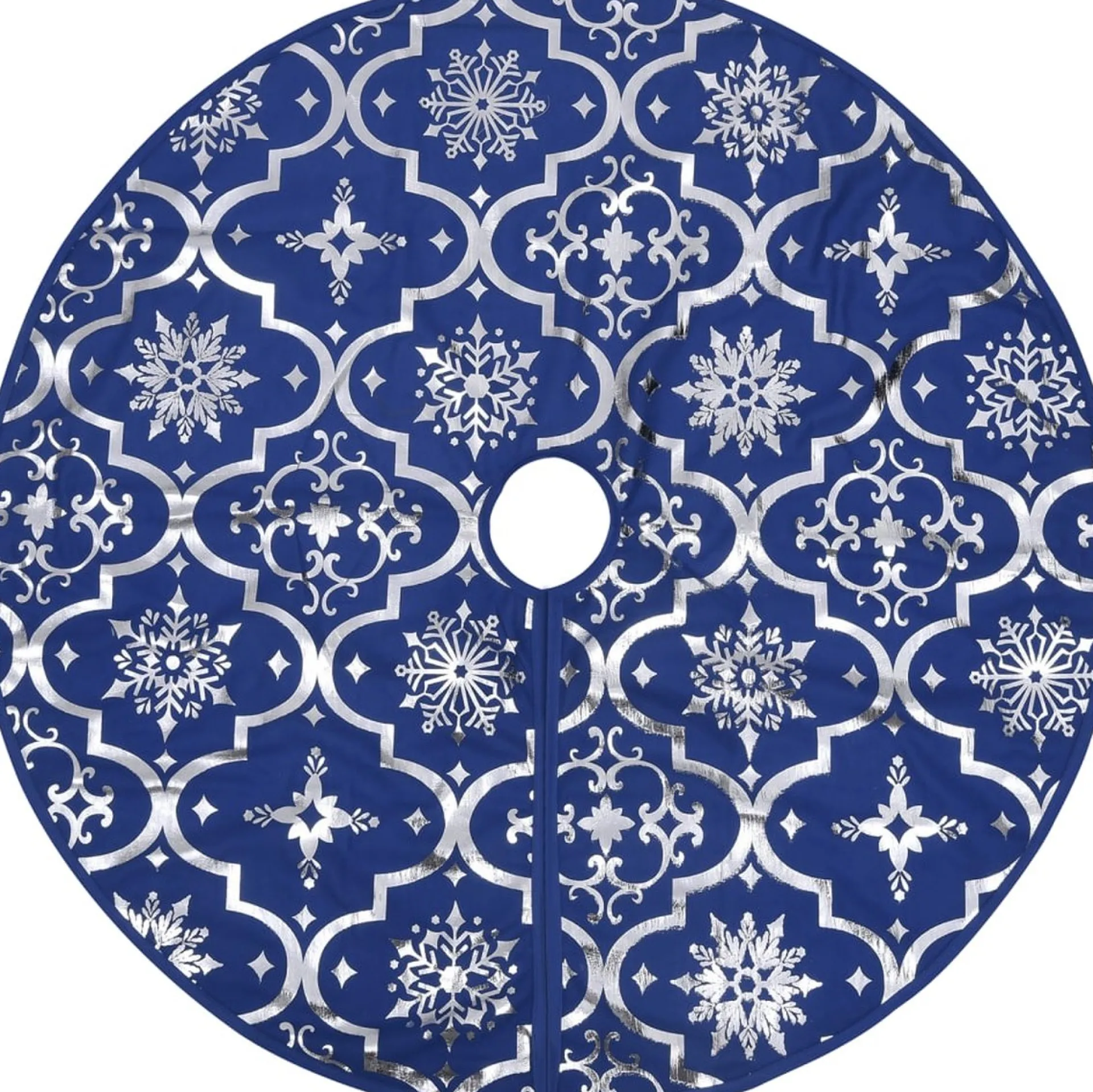 The Living Store Kerstboomrok 150 Cm Diameter - Met Sneeuwpatroon - Inclusief Kerstsok Blauw Online