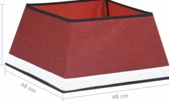 The Living Store Kerstboomkraag - Rood/Wit - 25Cm - Stof/Karton Cheap