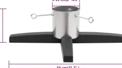 The Living Store Kerstboomstandaard - Stabiele Constructie - Praktisch Waterreservoir - Langdurig Gebruik - Zilver/Zwart - Kunststof/Metaal - 55 X 55 X 15.5 Cm - 1.3 L - Max 2.1 M - Geschikt Voor 50-110 Mm Boomstam Sale