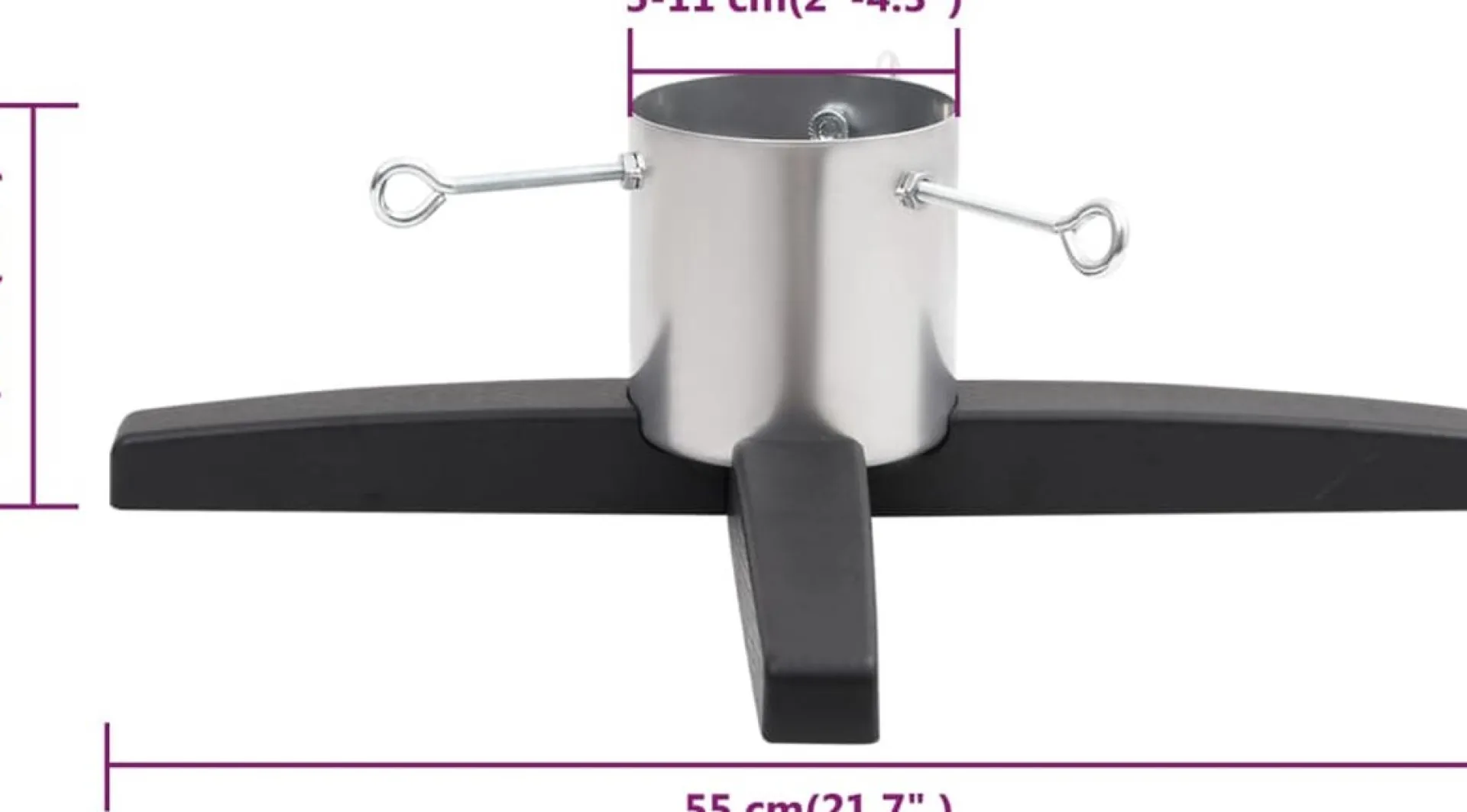 The Living Store Kerstboomstandaard - Stabiele Constructie - Praktisch Waterreservoir - Langdurig Gebruik - Zilver/Zwart - Kunststof/Metaal - 55 X 55 X 15.5 Cm - 1.3 L - Max 2.1 M - Geschikt Voor 50-110 Mm Boomstam Sale