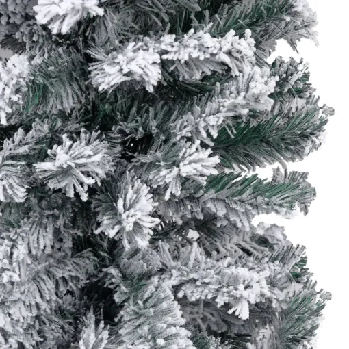 The Living Store Kerstboom Met Led's En Sneeuwvlokken Smal 210 Cm Pvc Groen - Decoratieve Kerstboom Sale