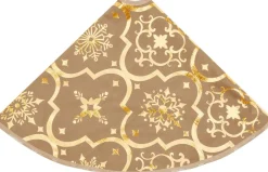 The Living Store Kerstboomrok O122 Cm - Met Sneeuwpatroon - Inclusief Kerstsok Geel Clearance