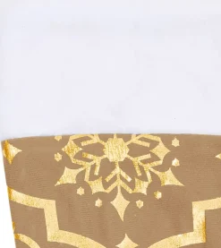 The Living Store Kerstboomrok O122 Cm - Met Sneeuwpatroon - Inclusief Kerstsok Geel Clearance