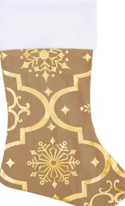 The Living Store Kerstboomrok O122 Cm - Met Sneeuwpatroon - Inclusief Kerstsok Geel Clearance