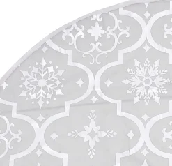 The Living Store Kerstboomrok Sneeuwpatroon 150 Cm - Inclusief Kerstsok Wit Store