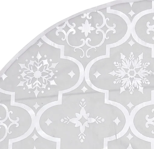 The Living Store Kerstboomrok Luxe 122 Cm - Stof - Sneeuwpatroon - Inclusief Kerstsok Wit Shop