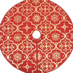 The Living Store Kerstboomrok 122 Cm - Met Sneeuwpatroon - Inclusief Kerstsok Rood Sale