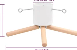 The Living Store Kerstboomstandaard - Kruisbasis - Waterreservoir - Duurzaam - Montagehandleiding - Wit - Hout En Metaal - 46X46X21Cm - 1.3L - 2.1M - 30-110Mm - Geschikt Voor Echte Boom Best