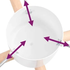 The Living Store Kerstboomstandaard - Kruisbasis - Waterreservoir - Duurzaam - Montagehandleiding - Wit - Hout En Metaal - 46X46X21Cm - 1.3L - 2.1M - 30-110Mm - Geschikt Voor Echte Boom Best