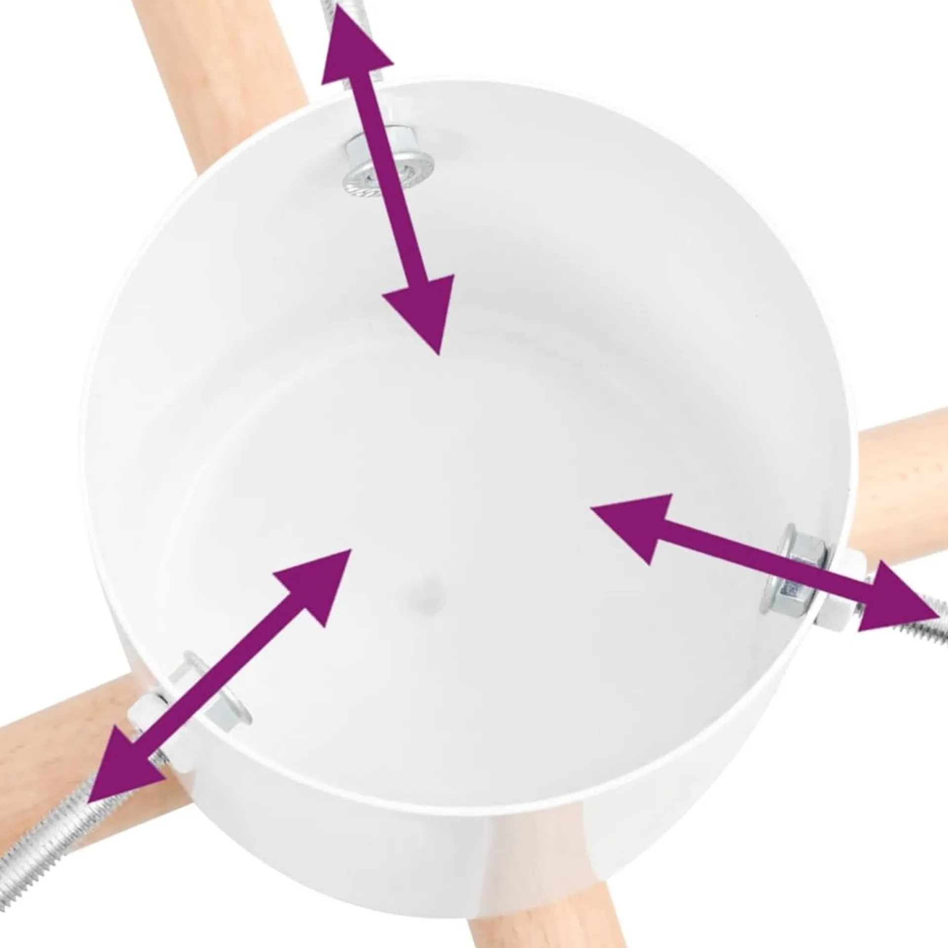 The Living Store Kerstboomstandaard - Kruisbasis - Waterreservoir - Duurzaam - Montagehandleiding - Wit - Hout En Metaal - 46X46X21Cm - 1.3L - 2.1M - 30-110Mm - Geschikt Voor Echte Boom Best