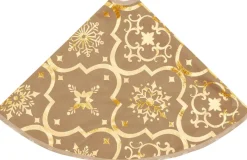 The Living Store Kerstboomrok 90 Cm Diameter - Met Sneeuwpatroon - Inclusief Kerstsok Geel Store