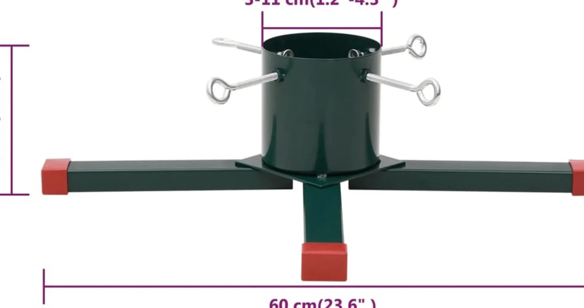 The Living Store Kerstboomstandaard - Groen - Rood - Metaal/Kunststof - 60X60X16 Cm - Stabiele Constructie - Praktisch Waterreservoir Cheap