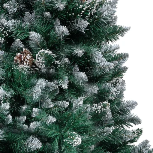 The Living Store Kunstkerstboom 150 Cm - Groen En Wit - Met 680 Uiteinden En Witte Sneeuw - Inclusief Dennenappels - Pvc En Staal Cheap