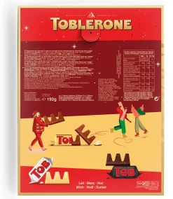 Toblerone Adventskalender - Adventkalender 2022 - 24 Overheerlijke Chocolaatjes - Verschillende Smaken Chocolade - Het Perfecte Kerstcadeau - 