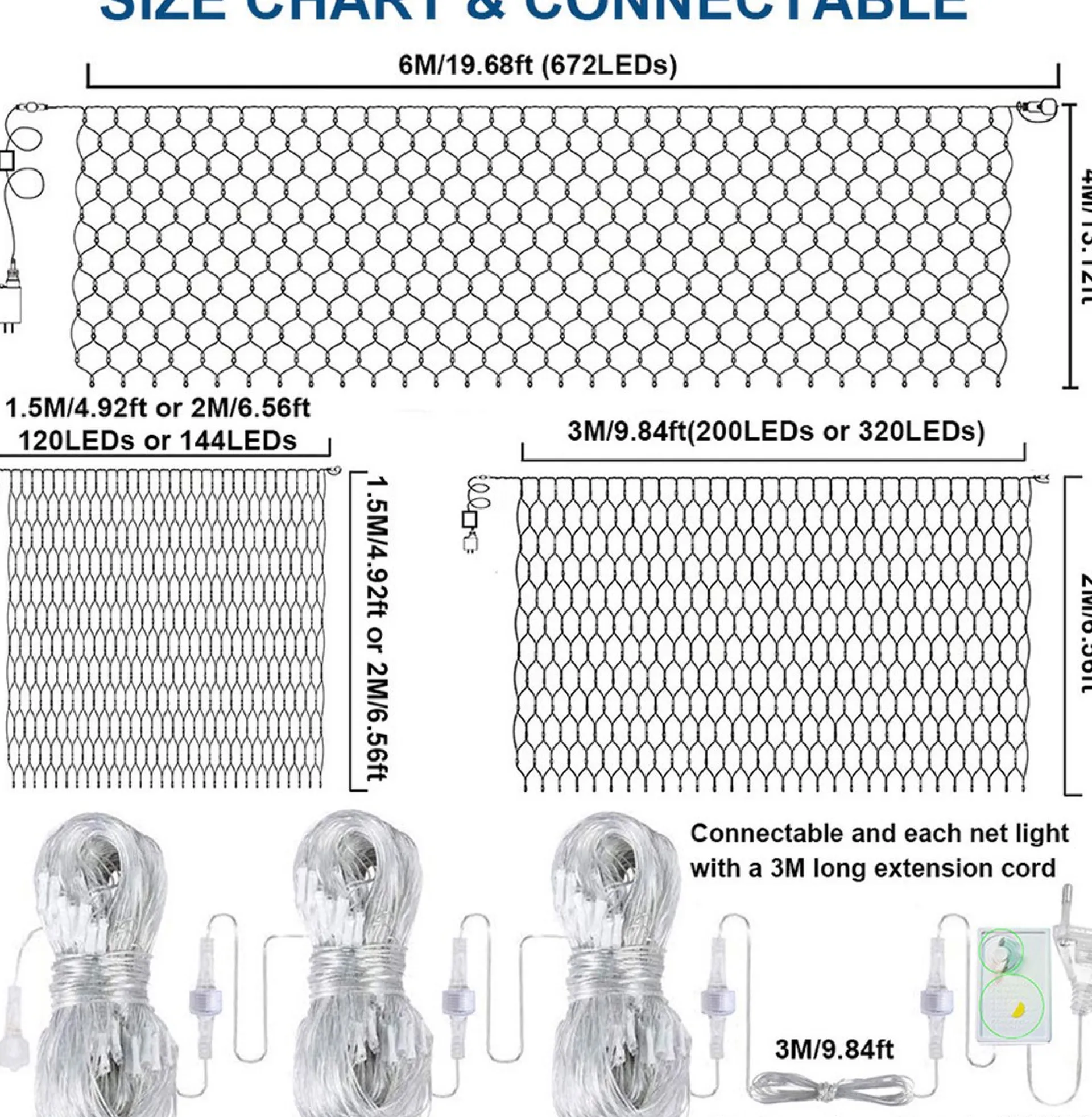 Trendopolis Magical Net Mesh Fairy String Lights - Betoverend Buitenlicht - 8 Verbluffende Modi - Waterdicht & Duurzaam - Eenvoudige Installatie Cheap