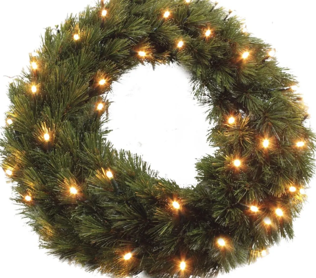 Triumph Tree Kerstkransen> Forest Frosted Kerstkrans Met Led Verlichting - O45 Cm - Groen