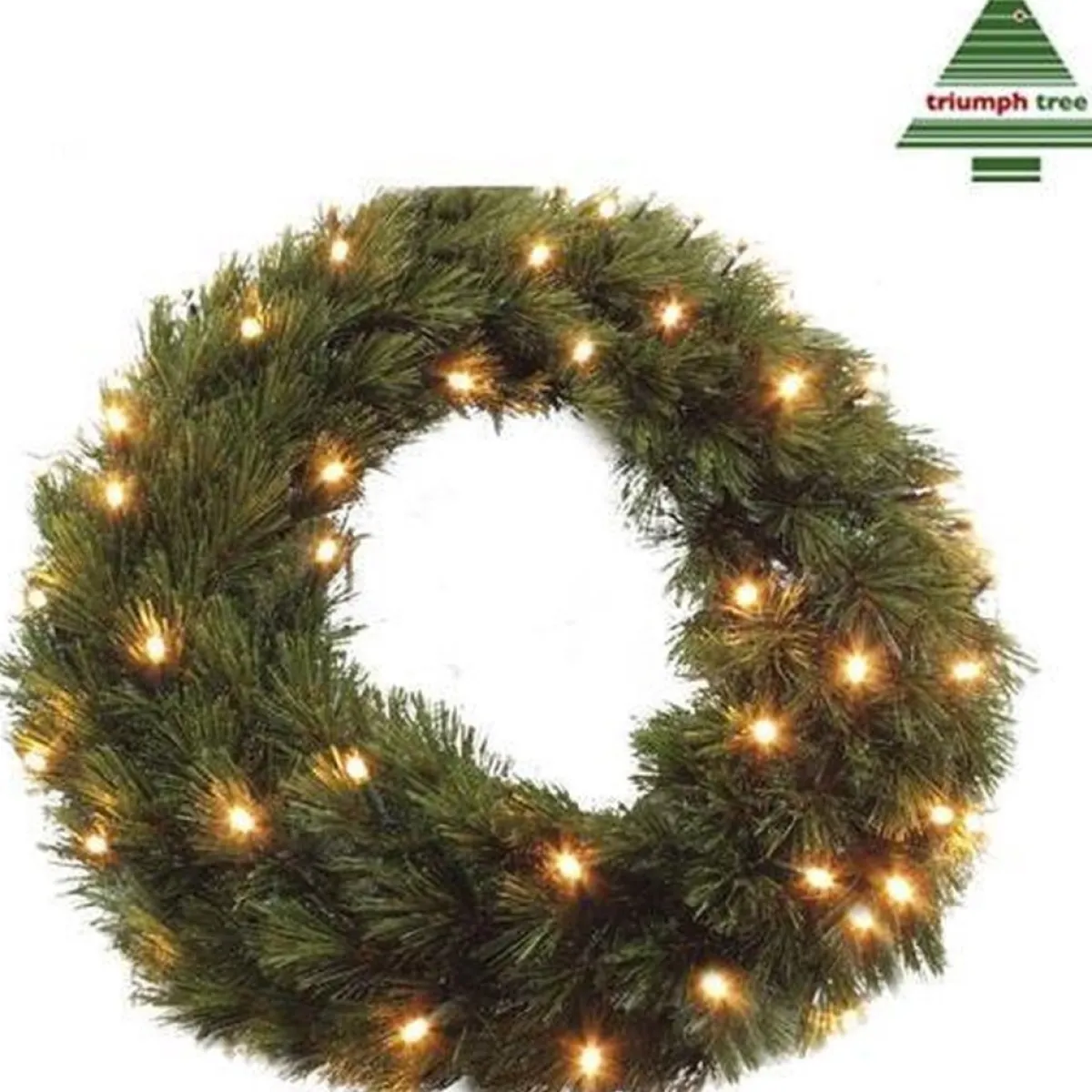 Triumph Tree Kerstkransen> Forest Frosted Kerstkrans Met Led Verlichting - O45 Cm - Groen
