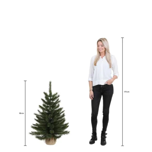 Triumph Tree Kunstkerstboom Met Jute Abies Nordmann Maat In Cm: 90 X 66 Groen - Groen Discount