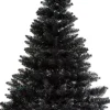 Merkloos Tweedekans Kunst Kerstboom - Kunststof - Zwart - Met Voet - H180 Cm New