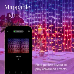 Twinkly Curtain – App-Gestuurde Led Gordijn Lichtsnoer Met 210 Rgb + W (16 Miljoen Kleuren + Warm Wit) Led's. 1,5 X 2,1 Meter. Transparante Draad. Binnen En Buiten Slimme Verlichting Decoratie Sale