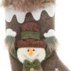 Unique Living Kerstsokken> | Stocking Vidar 17X34Cm Brown Snowman