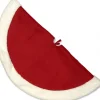 Unique Living - White Christmas Treeskirt 90Cm O Red - Kerstboomkleed Best