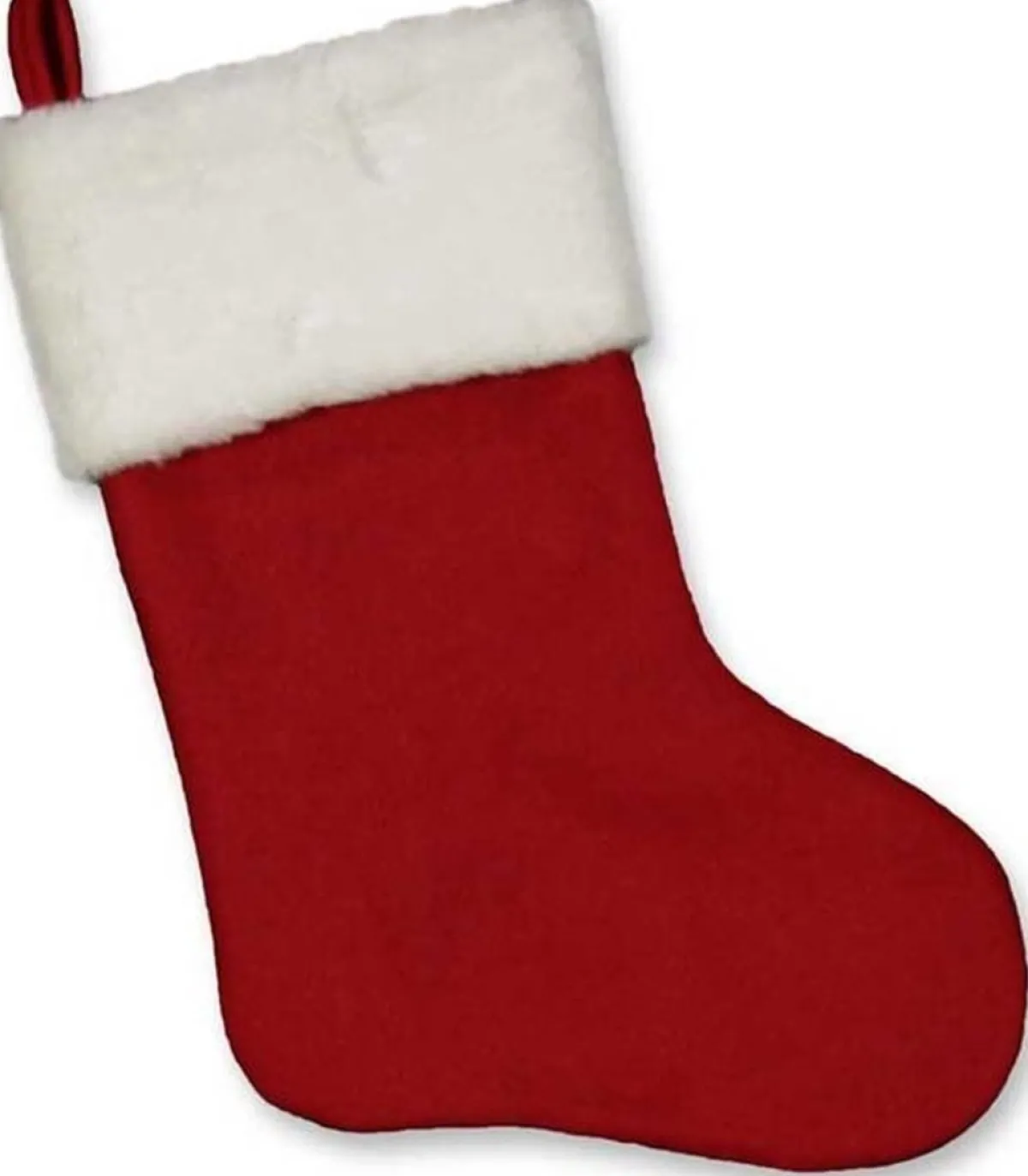 Unique Living Kerstsokken> | White Christmas Sock Red