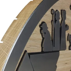 Unoferrum Kerststallen></noscript>-Silhouette-Kerstgroep-Edelstaal-Eiken