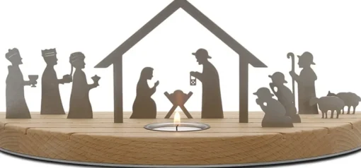 Unoferrum Kerststallen>-Silhouette-Kerstgroep-Medium-Edelstaal