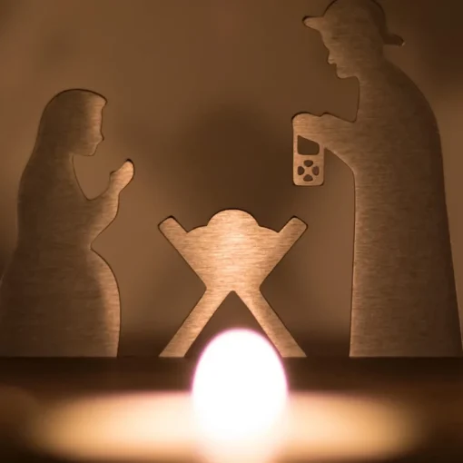 Unoferrum Kerststallen>-Silhouette-Kerstgroep-Medium-Edelstaal
