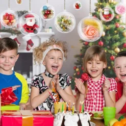 uten Kerstboomversieringen> Kerstballen Plastic Set - Kerstboomversiering - 20 Stuks - Voor Halloween, Kerst, Verjaardag, Feesten, Bruiloft, Home Garden Versiering Ballen - 5Cm - Transparant