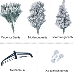 uten Luxe Uitvoering Kunstkerstboom Met Sneeuw - 180Cm Hoog - Incl 300 Led Verlichting - 700Takken / Outlet