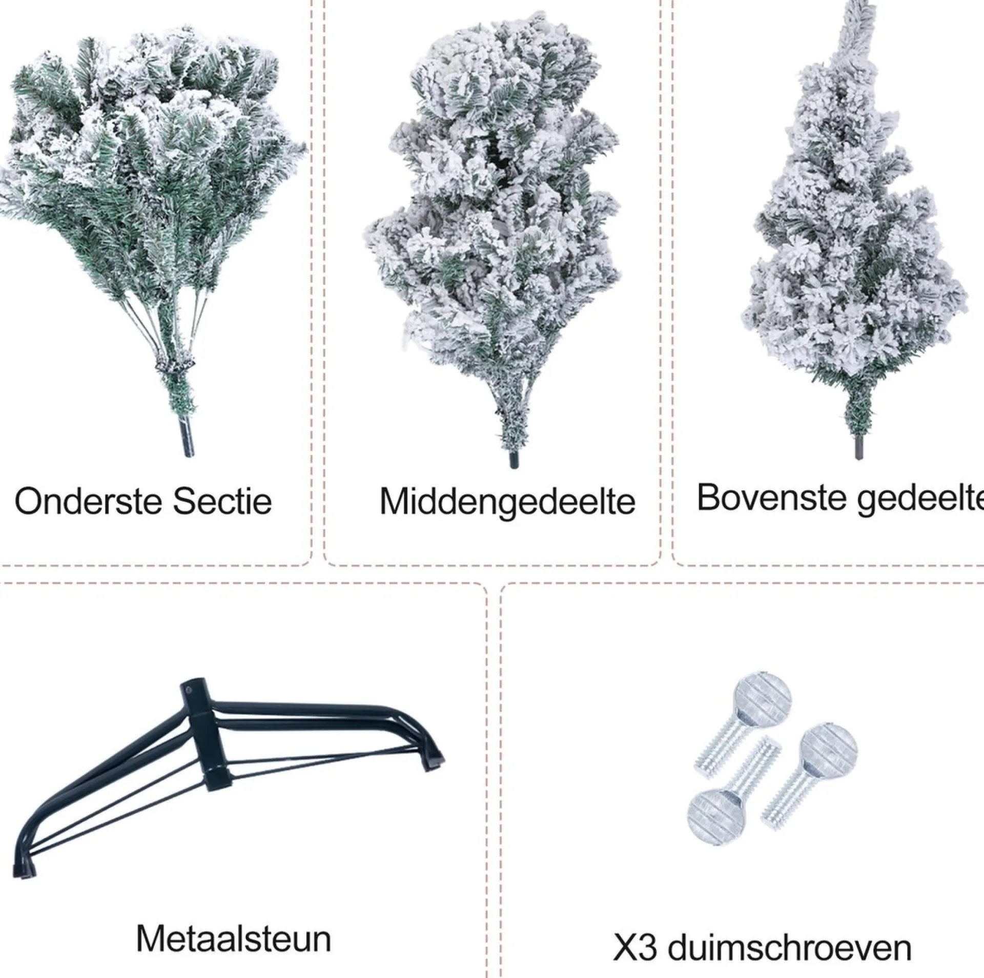 uten Luxe Uitvoering Kunstkerstboom Met Sneeuw - 180Cm Hoog - Incl 300 Led Verlichting - 700Takken / Outlet