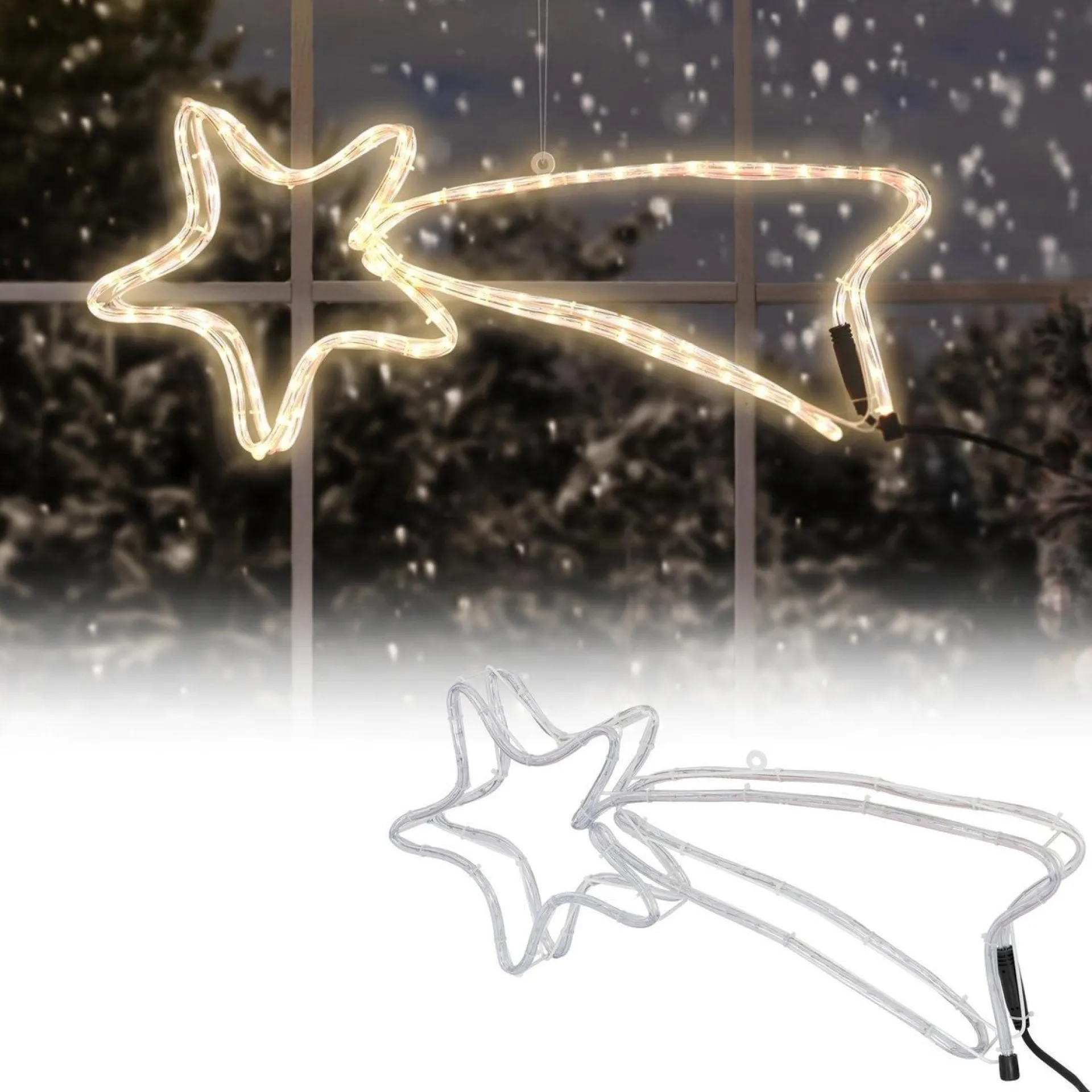 Nampook Vallende Sterren Set Van 2 - Slangverlichting Ster - 144 Lampjes - 4M - Metalen Frame Flash Sale
