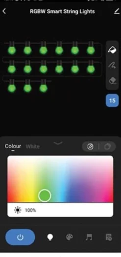 Vellight Tuya Led - 15 M - 15 Meerkleurige Lampen - Zwarte Draad - Smart New