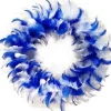 * Kerstkransen>Veren Krans 30 Cm "Blauw/Wit"