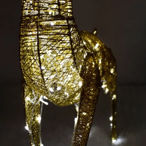 MonsterShop Verlicht Kerstfiguur: Rendier - Goud - 200 Lichtjes - Stroomkabel Van 12 Meter - Kerstverlichting - Kerstfiguur Ree Dier Dieren - Buitenverlichting Kerst Best Sale