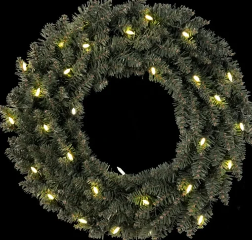 Star Trading Kerstkransen>Verlichte Kerstkrans "Calgary" 50Cm -Ook Geschikt Voor Buiten -Lichtkleur: Warm Wit -Met Stekker -Kerstdecoratie