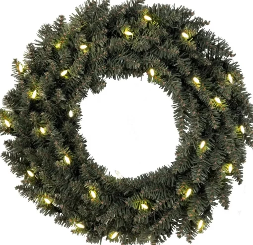 Star Trading Kerstkransen>Verlichte Kerstkrans "Calgary" 50Cm -Ook Geschikt Voor Buiten -Lichtkleur: Warm Wit -Met Stekker -Kerstdecoratie