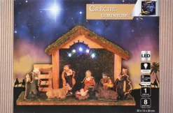 Feeric lights u0026 Christmas Kerststallen></noscript>Verlichte Kerststal Met Beelden - L32 X B13 X H20 Cm - Op Batterij