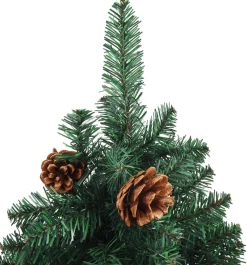 VidaLife Kerstboom Met Led's En Hout En Dennenappels Smal 180 Cm Groen Outlet