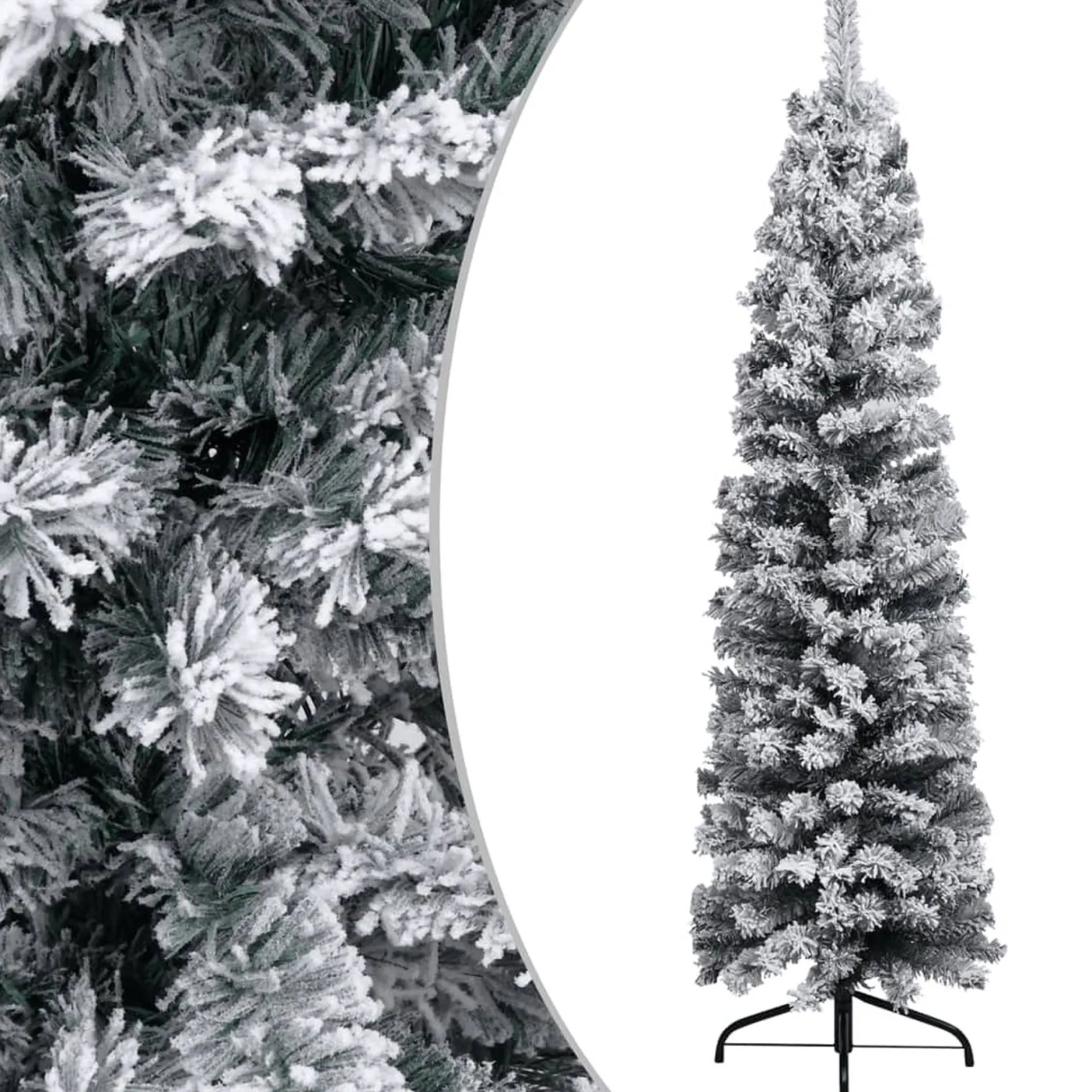 VidaLife Kerstboom Met Led's, Kerstballen En Sneeuw Smal 120 Cm Groen Cheap