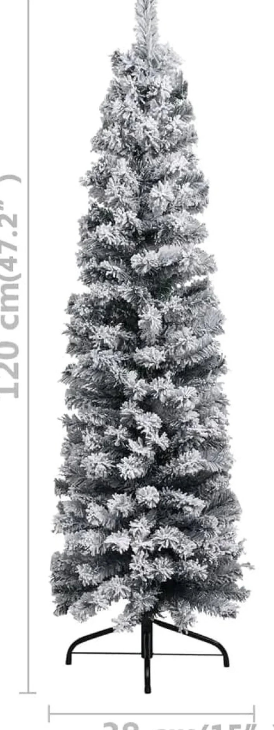 VidaLife Kerstboom Met Led's, Kerstballen En Sneeuw Smal 120 Cm Groen Cheap