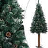 VidaLife Kerstboom Met Led's En Hout En Witte Sneeuw Smal 150 Cm Groen Online