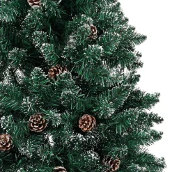 VidaLife Kerstboom Met Led's En Hout En Witte Sneeuw Smal 150 Cm Groen Online