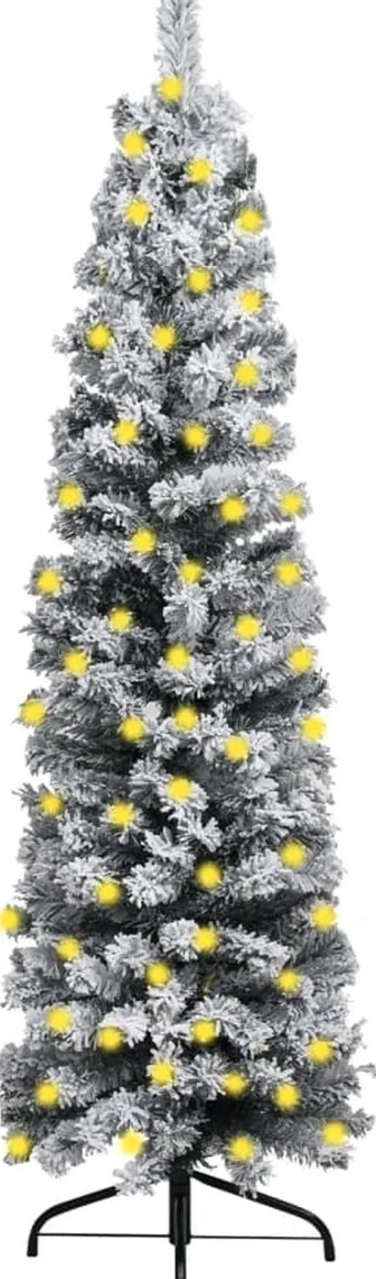 VidaLife Kerstboom Met Led's En Sneeuwvlokken Smal 210 Cm Pvc Groen Sale