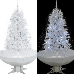 VidaLife Kerstboom Sneeuwend Met Paraplubasis 170 Cm Wit Cheap