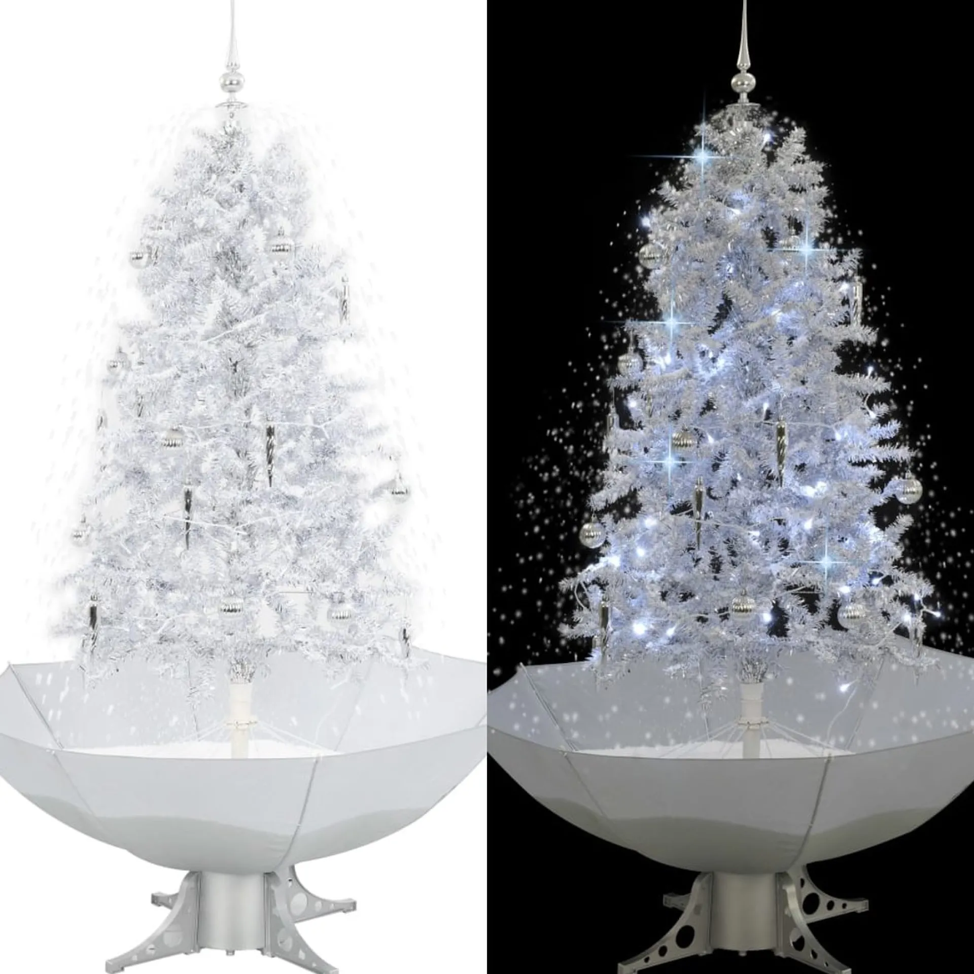 VidaLife Kerstboom Sneeuwend Met Paraplubasis 170 Cm Wit Cheap