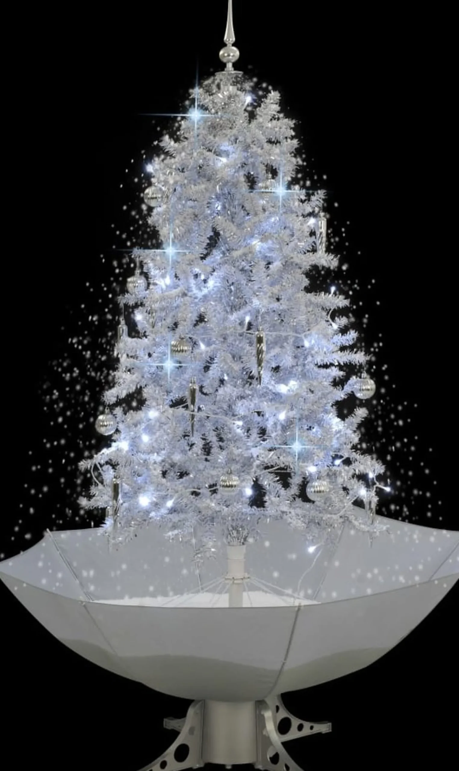 VidaLife Kerstboom Sneeuwend Met Paraplubasis 170 Cm Wit Cheap