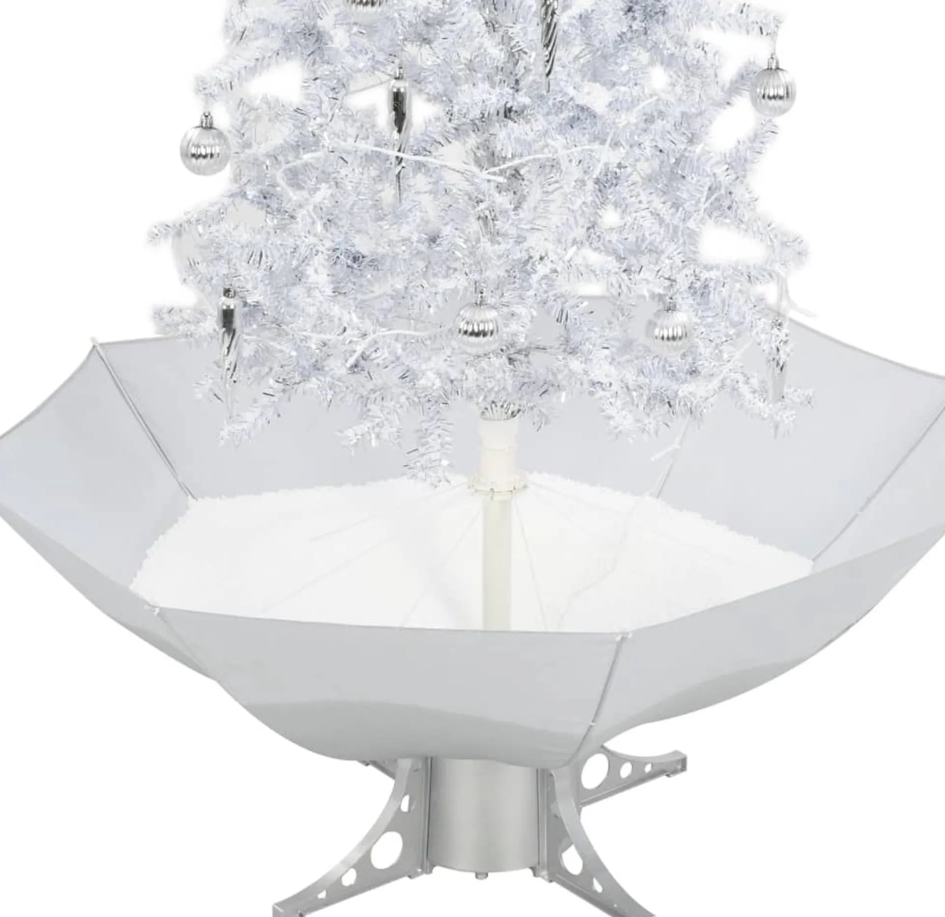 VidaLife Kerstboom Sneeuwend Met Paraplubasis 170 Cm Wit Cheap